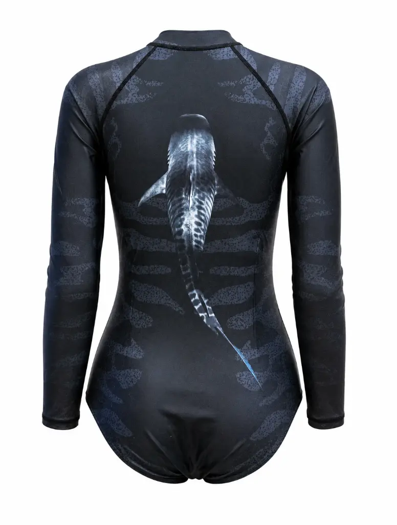 Tiger shark womens rash guard (back).webp