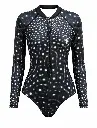 Whale shark print - Womens rash guard (front).webp