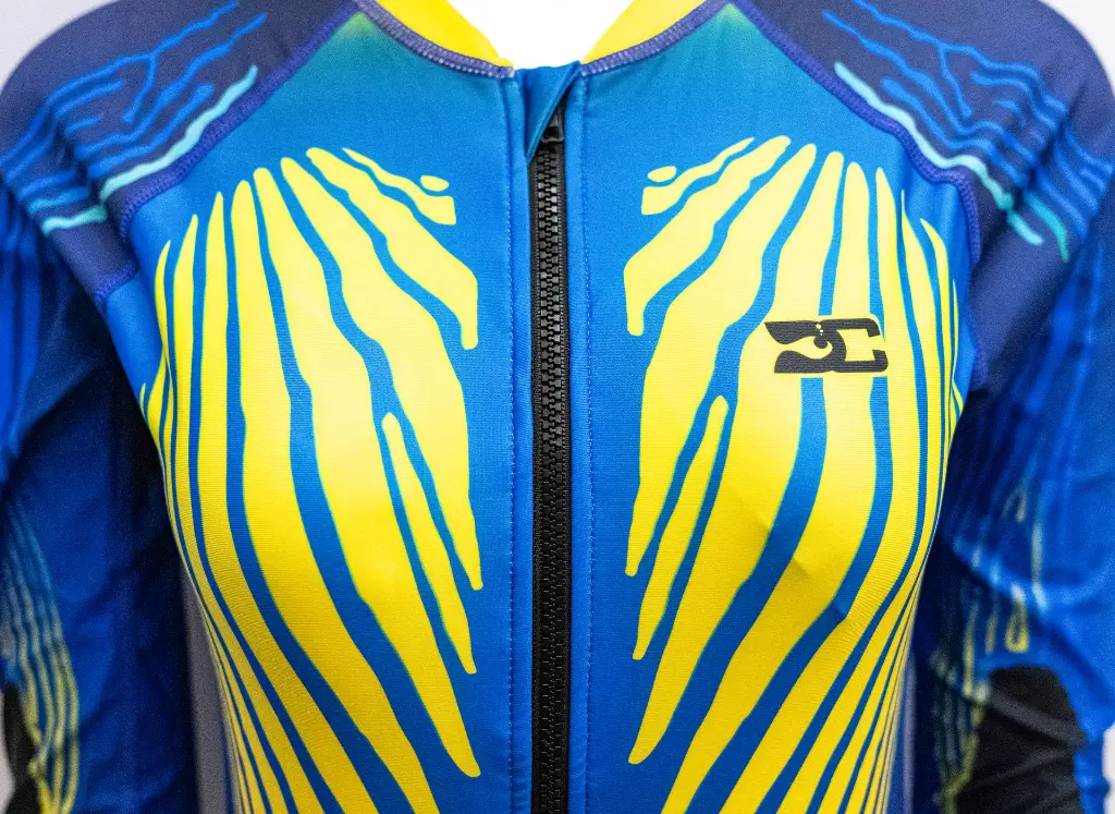 Emperor engelfish (adult) womens rash guard - zipper details.webp
