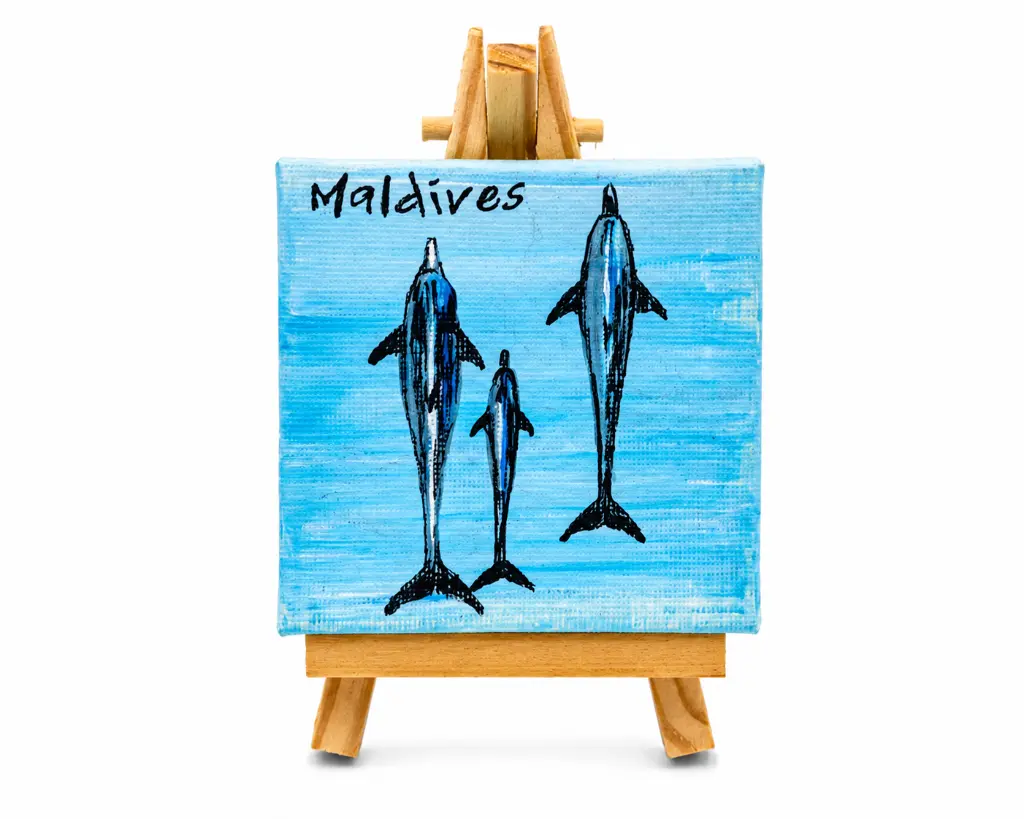 Painting Mini canvas with Bottlenose dolphins.webp