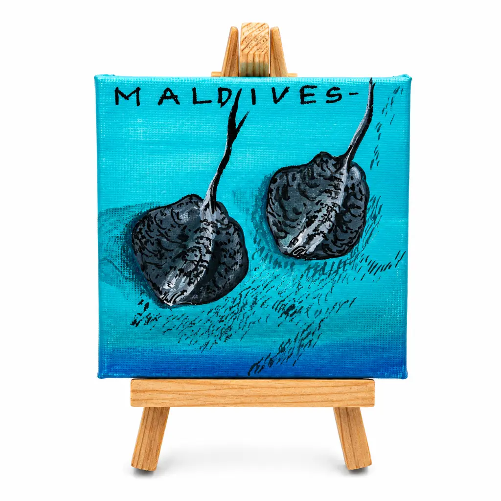 Painting Mini canvas with Stingrays.webp