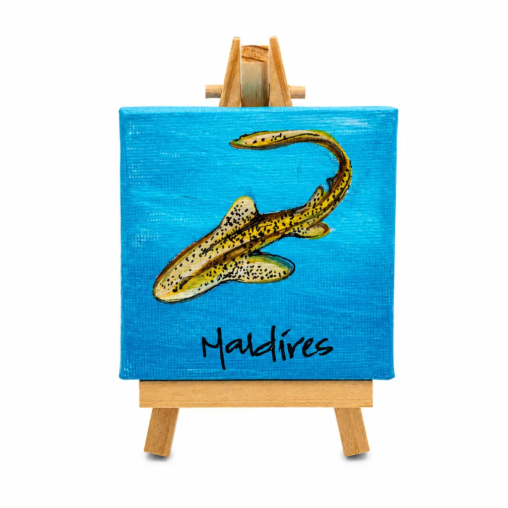 Painting Mini canvas with Leopard shark.webp