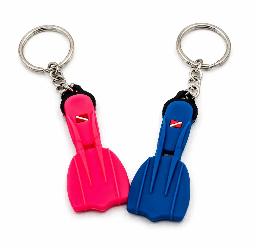 Silicone Diving Fins Shaped Keychain  