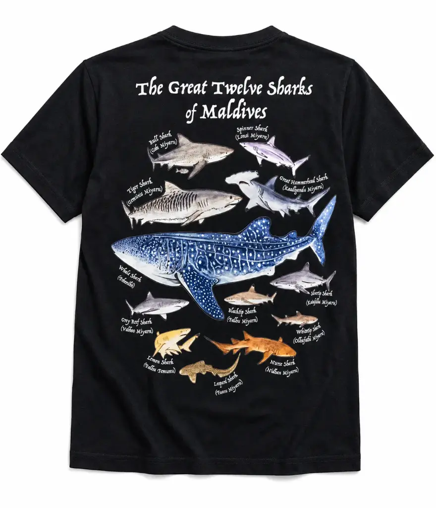 Great Twelve sharks of Maldives T-Shirt