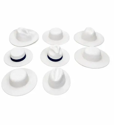 [A646] Beach Hat - White (Fedora) 