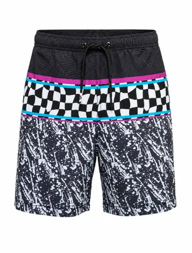 [A2259] Zico board short - grey/black -L 